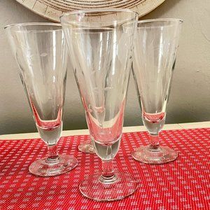 Princess House Heritage Crystal Pilsner 10oz Glass Set of 4 #442
